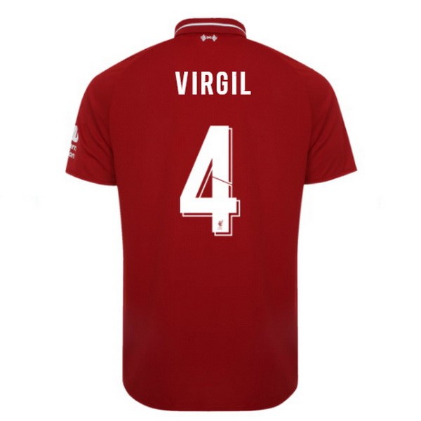 Camiseta Liverpool Primera Virgil 2018-2019 Rojo